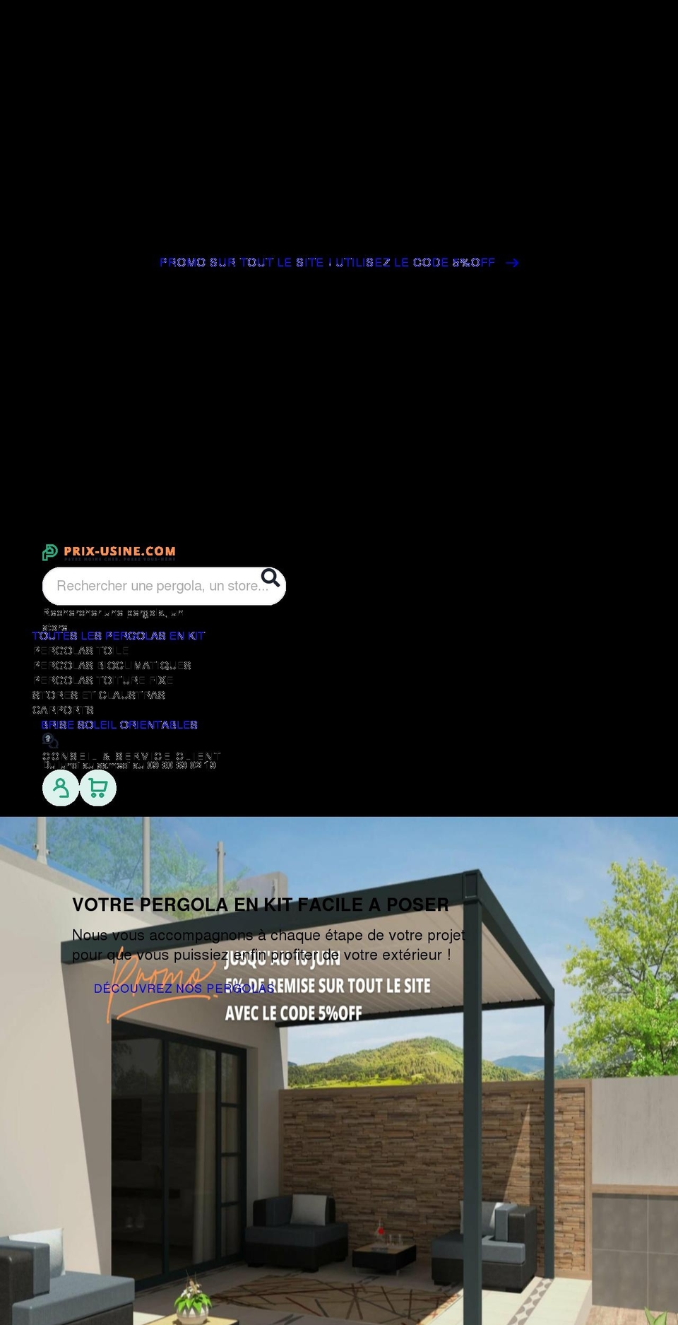 prix-usine.com shopify website screenshot