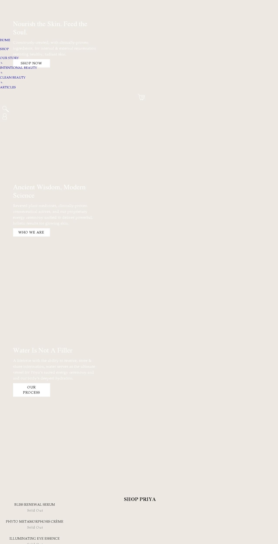 priyaapotheca.com shopify website screenshot