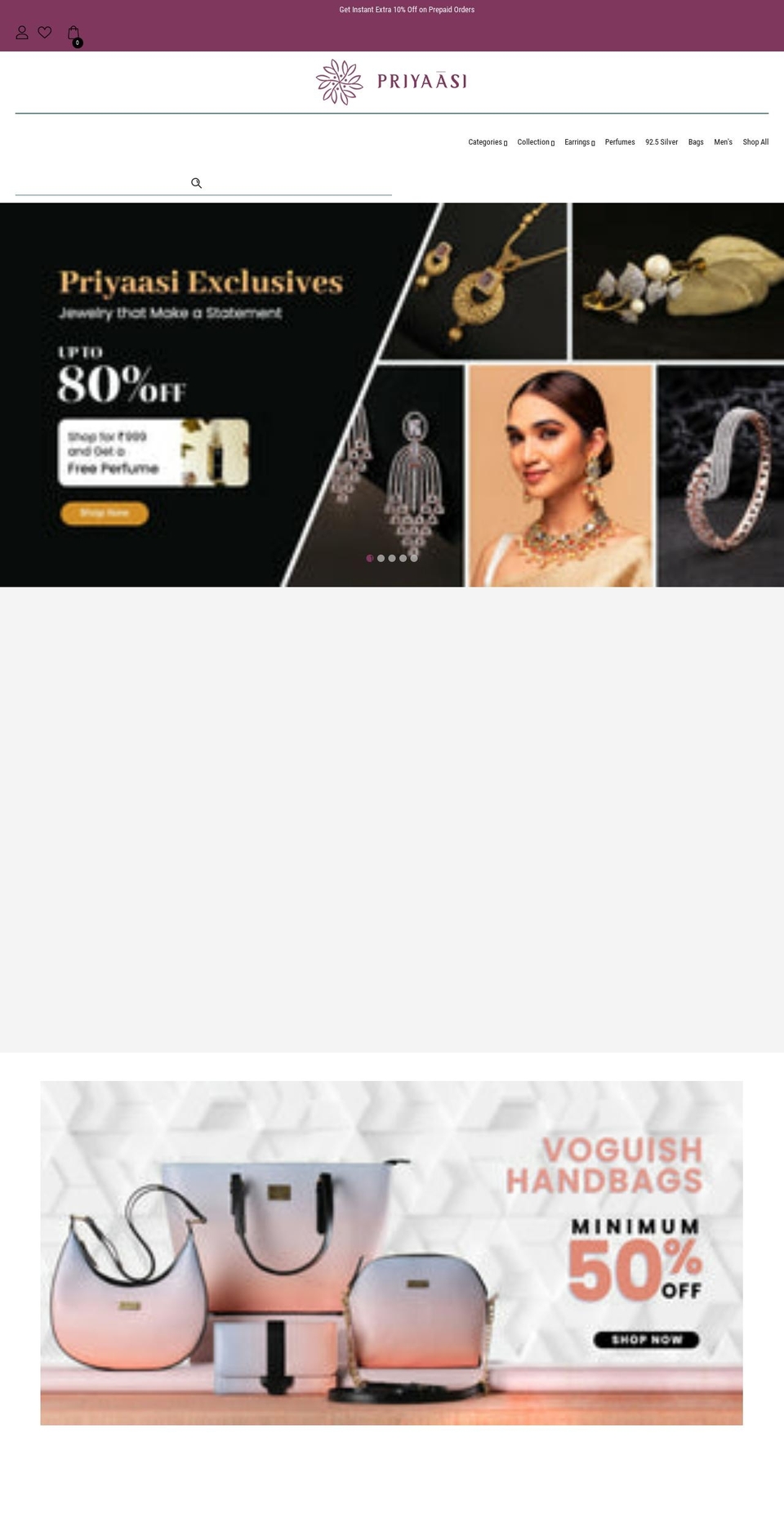 priyaasi.com shopify website screenshot