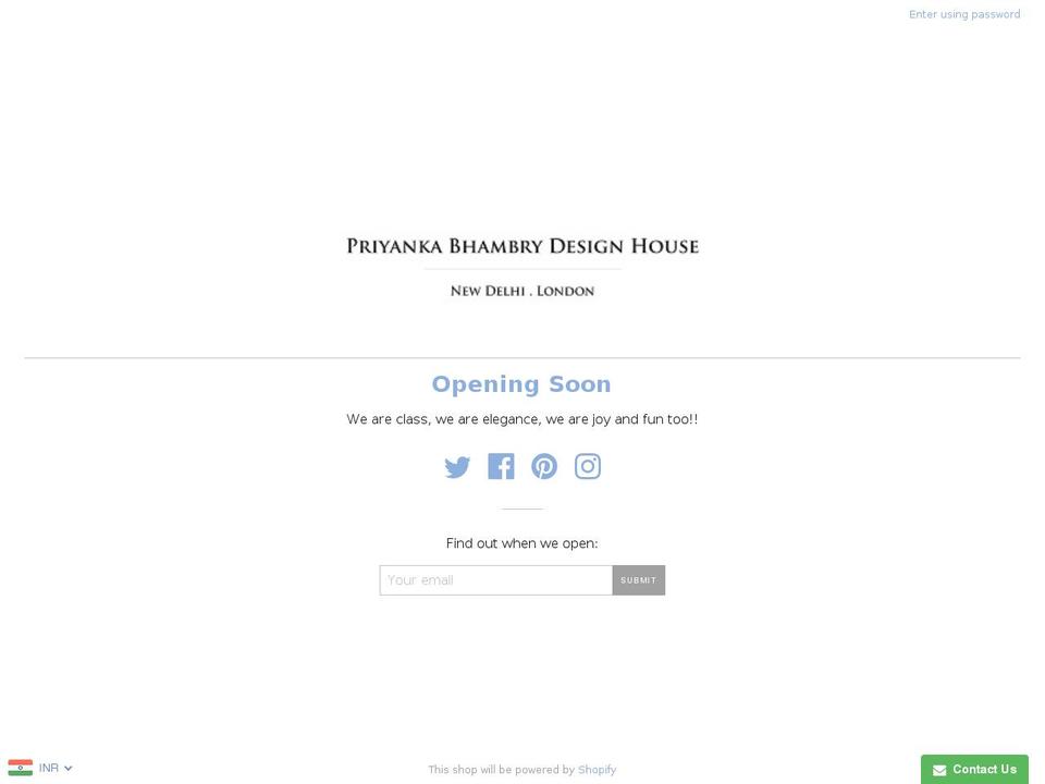 priyankabhambrydh.com shopify website screenshot