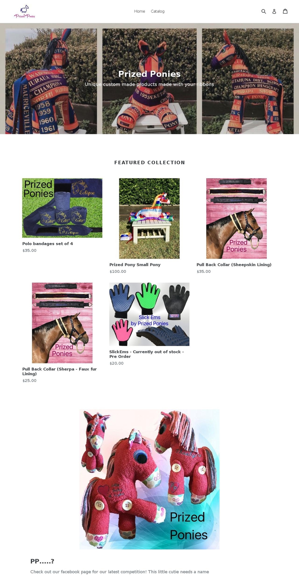 prizedponies.com — Shopify storefront screenshot
