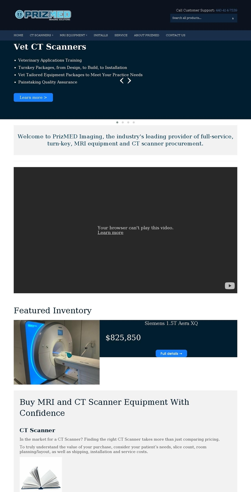 prizmedimaging.com shopify website screenshot
