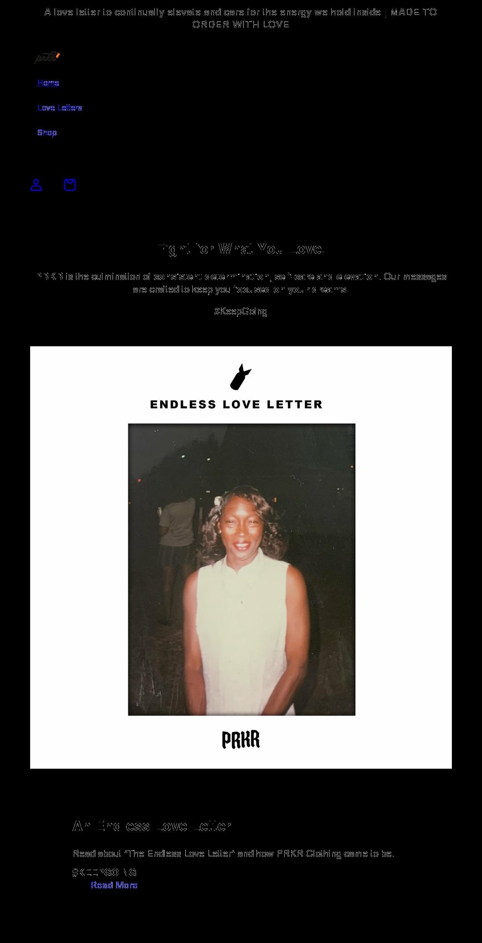 prkrclothing.com shopify website screenshot