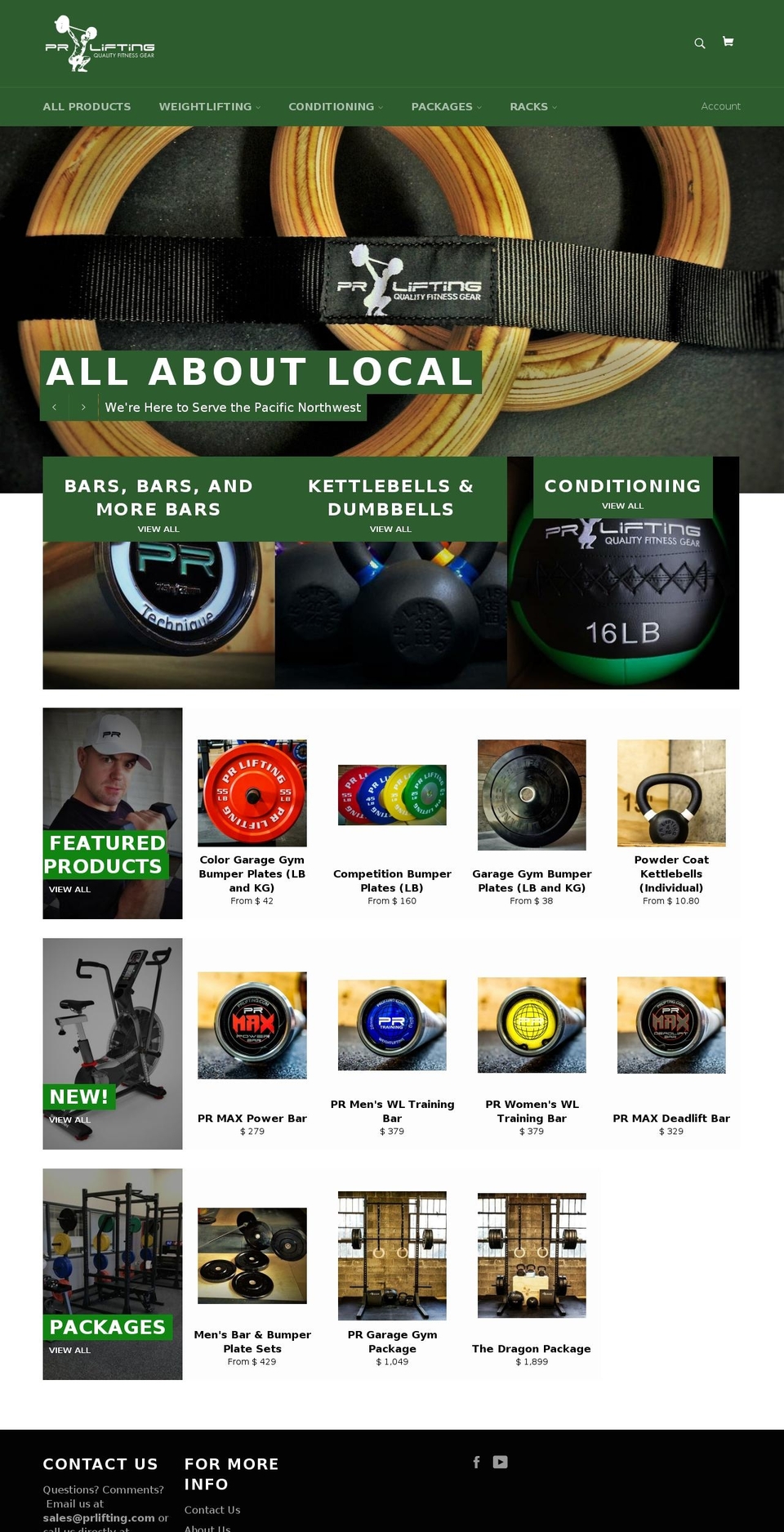 prlifting.com shopify website screenshot