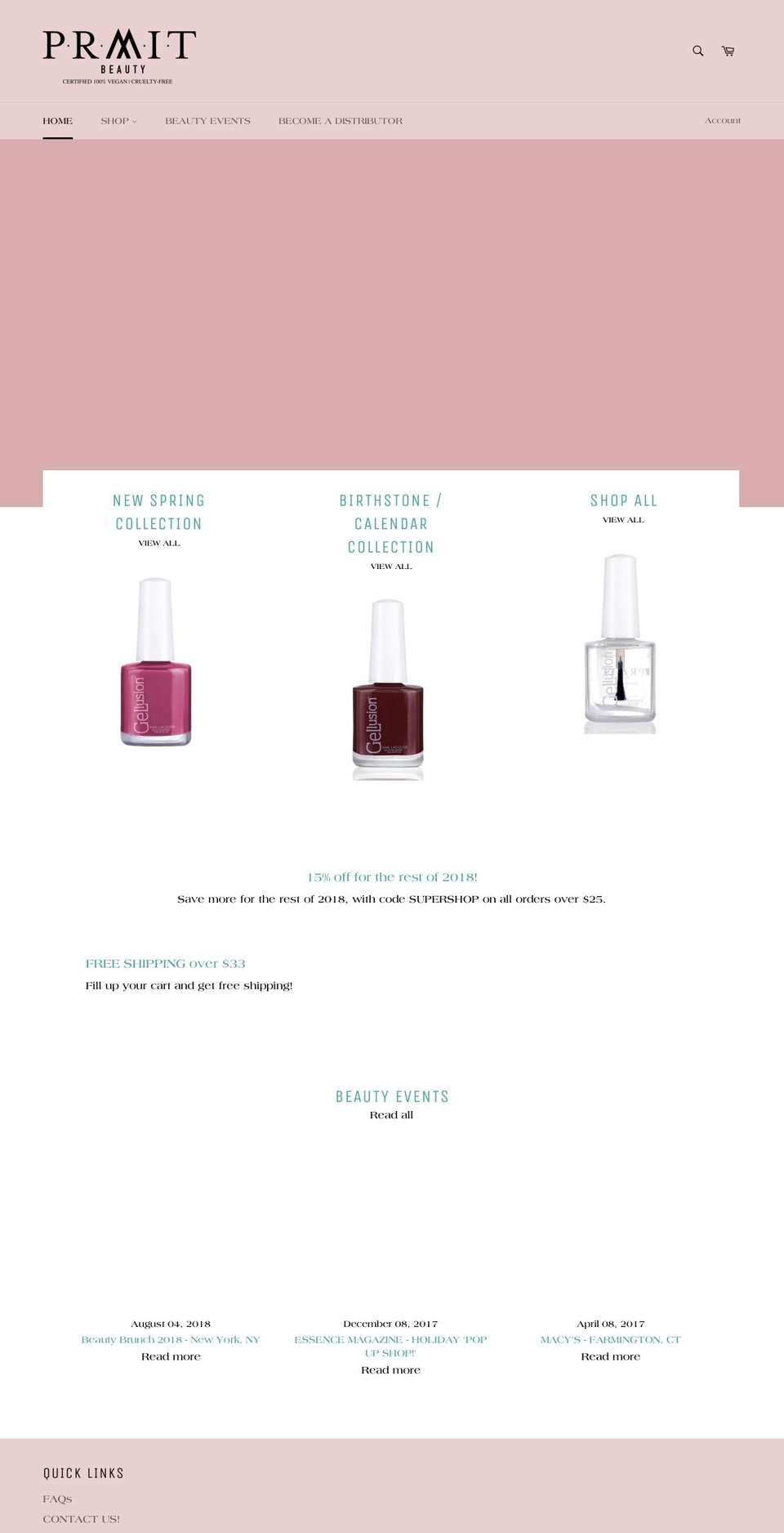 prmitbeauty.org shopify website screenshot