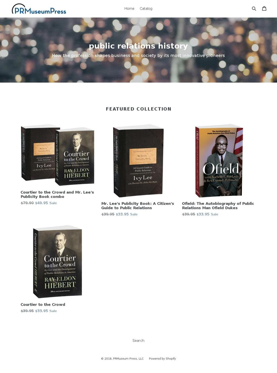 prmuseumpress.com shopify website screenshot