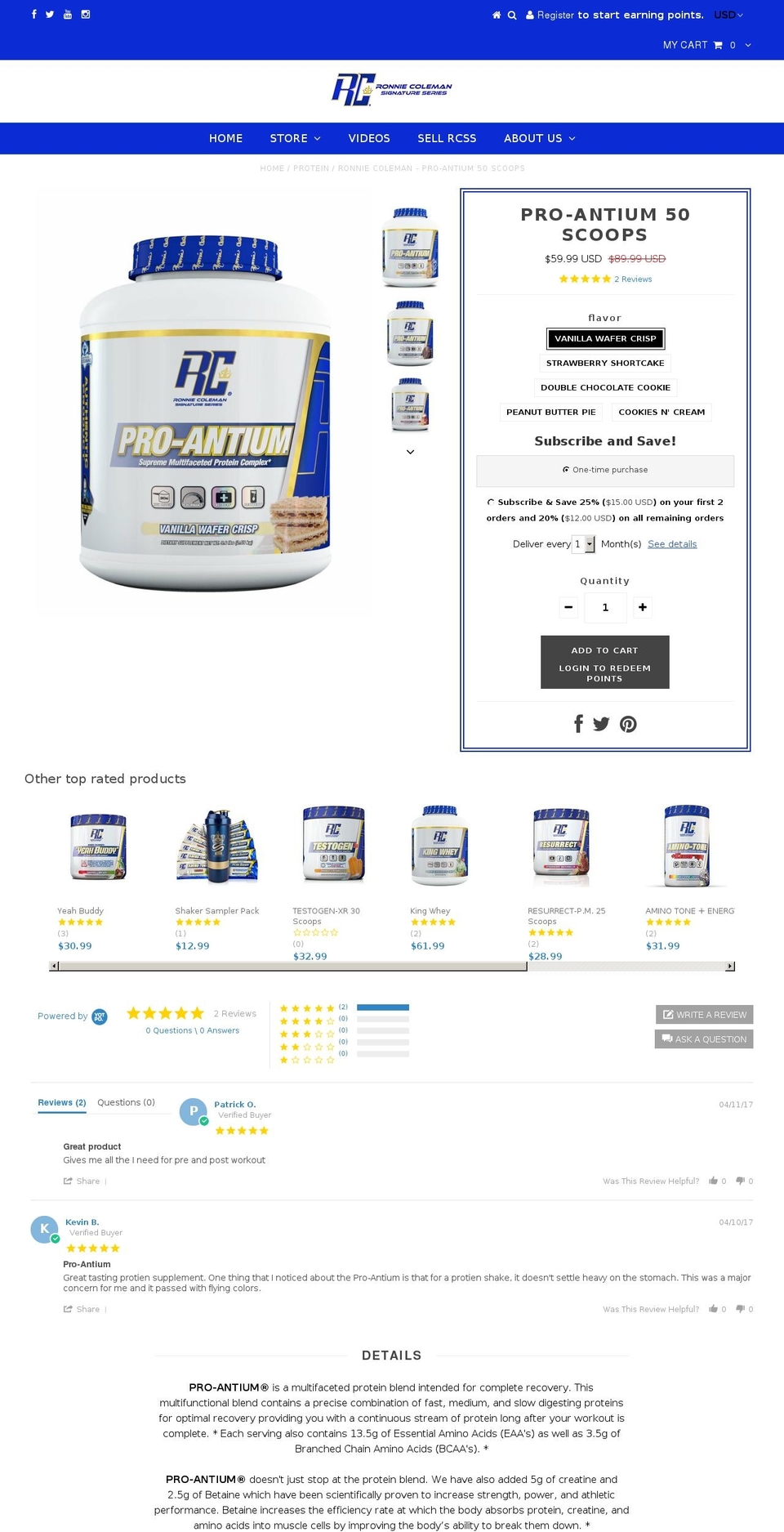 pro-antium.com shopify website screenshot