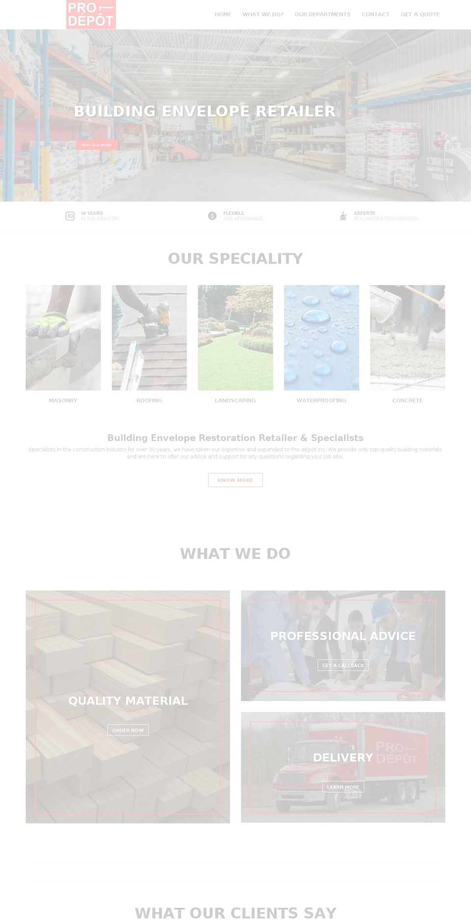 pro-depot.com — Shopify storefront screenshot