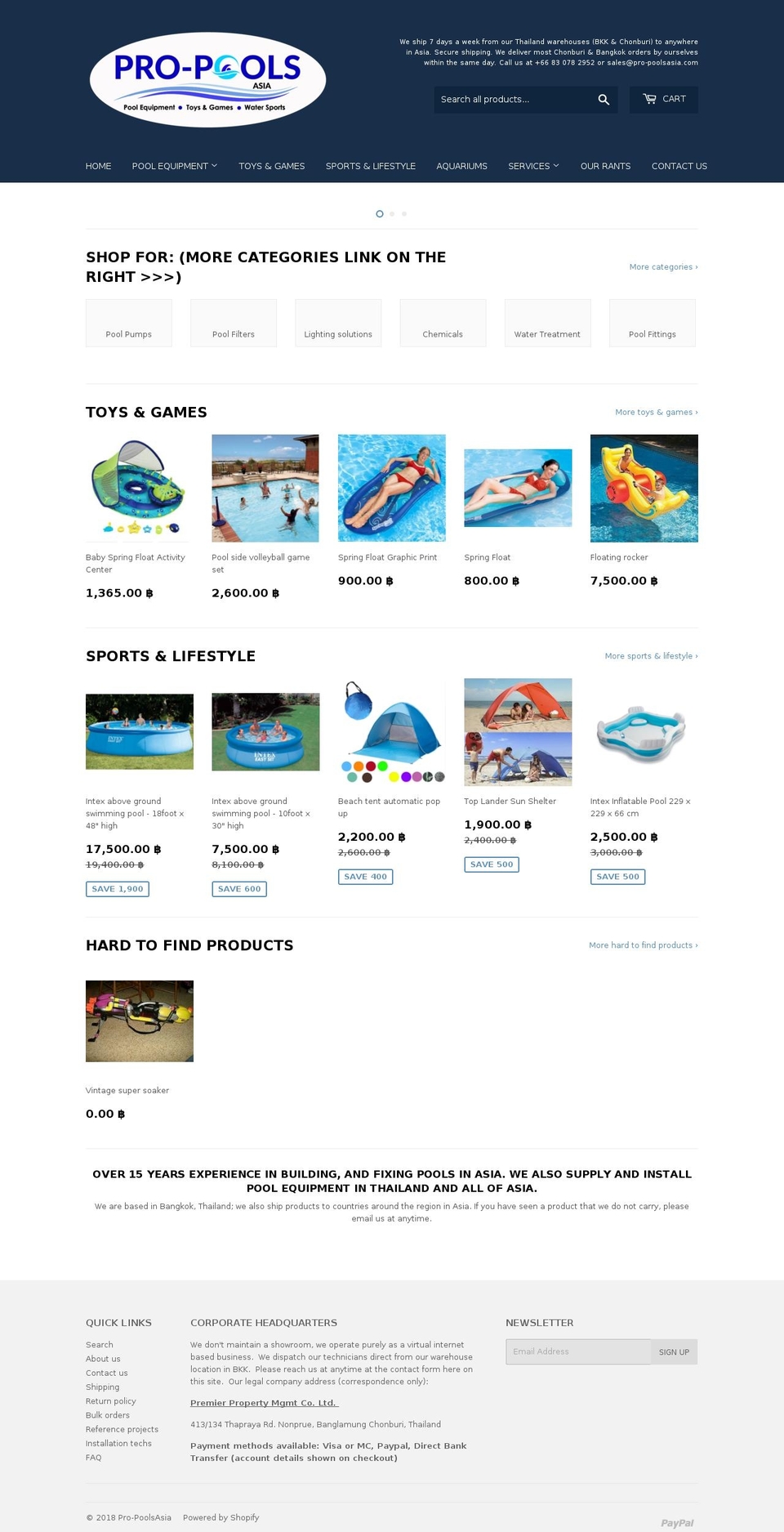 pro-poolsasia.com — Shopify storefront screenshot