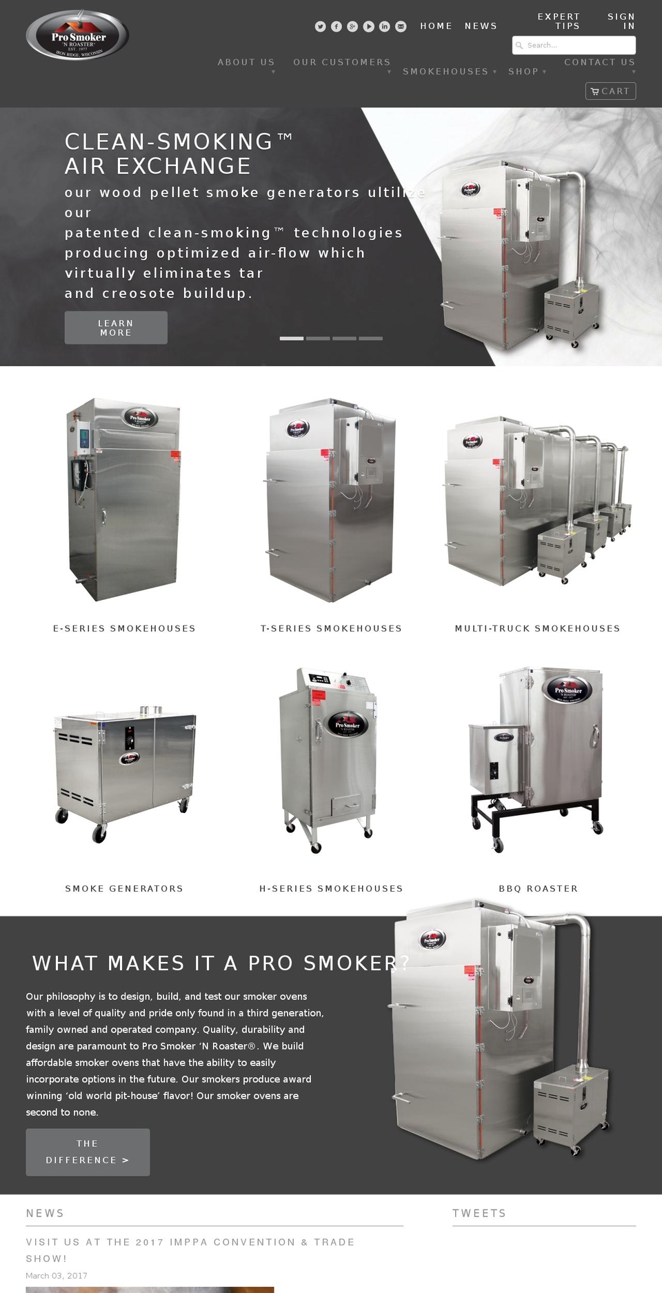 momentum Shopify theme site example pro-smoker.com