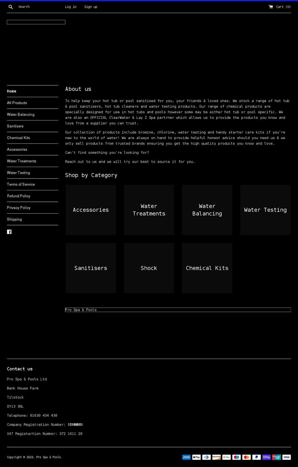 pro-spa-pools.co.uk shopify website screenshot