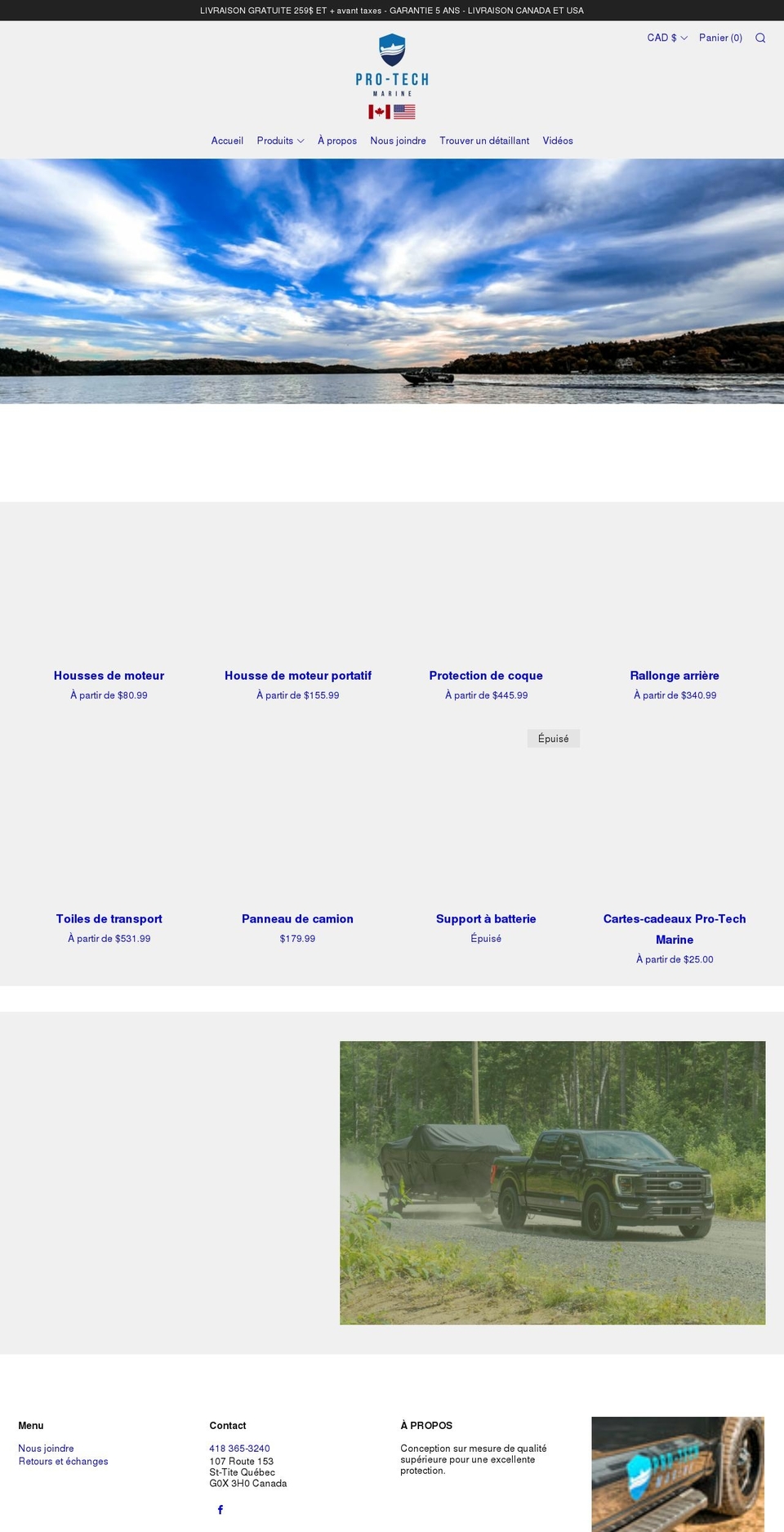 pro-techmarine.com shopify website screenshot