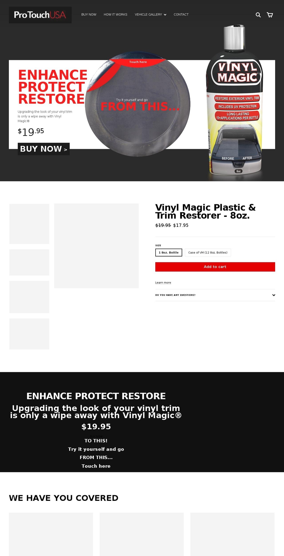 pro-touch.net shopify website screenshot