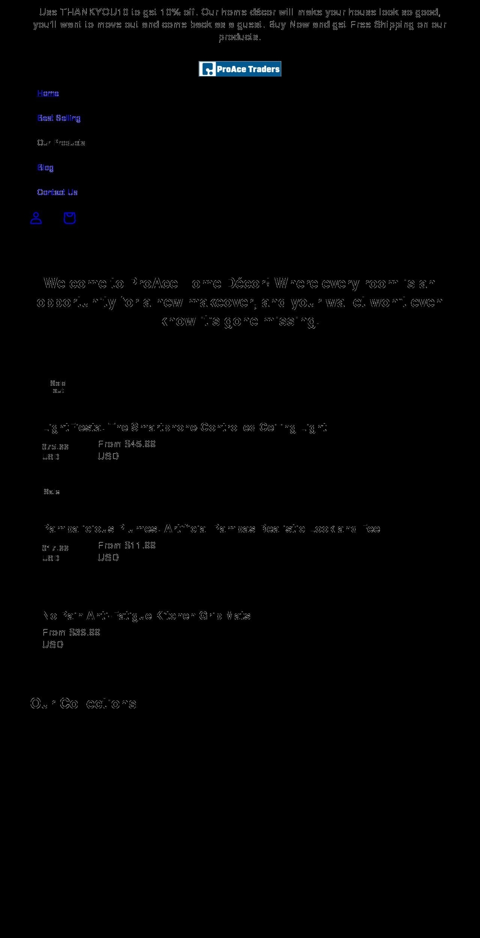 proacetraders.com shopify website screenshot