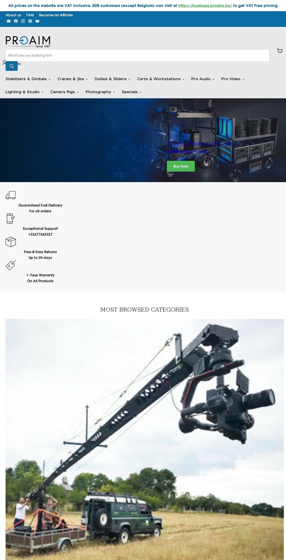 proaim.be shopify website screenshot