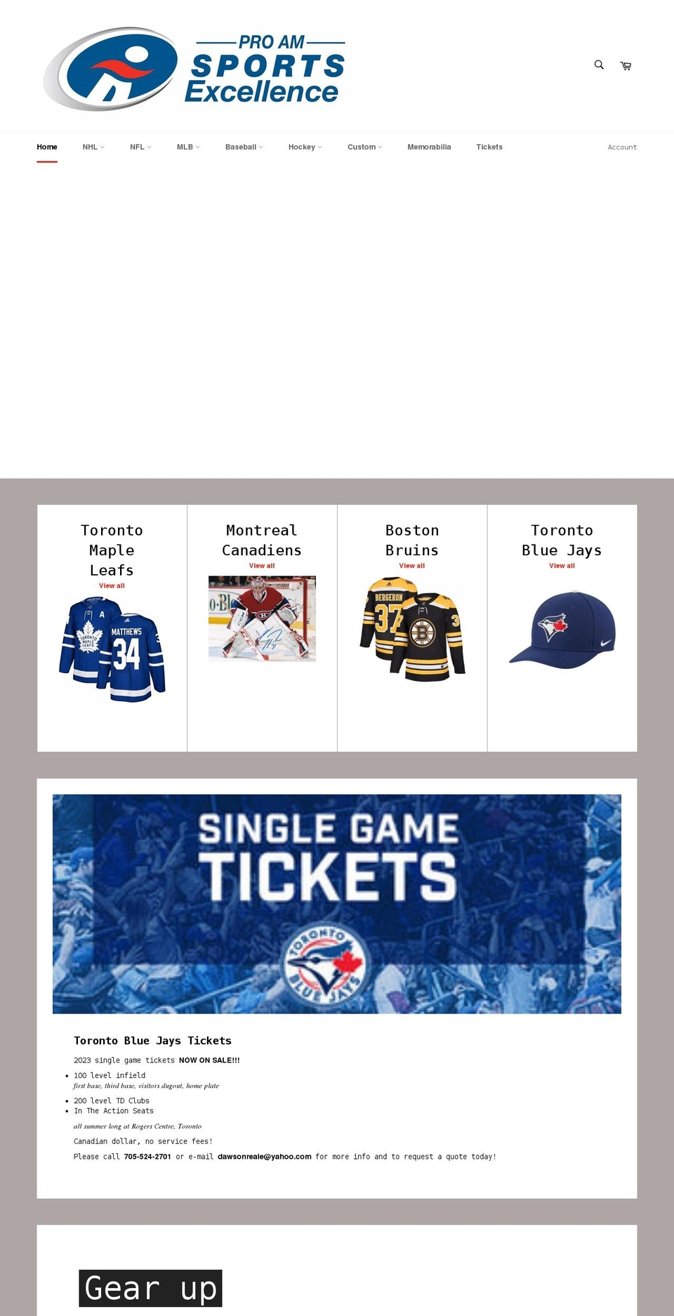 proam.ca shopify website screenshot