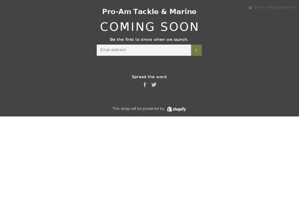 proamtackle.com — Shopify storefront screenshot