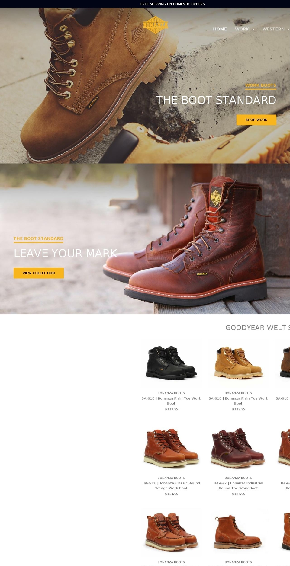proanzaboots.com — Shopify storefront screenshot
