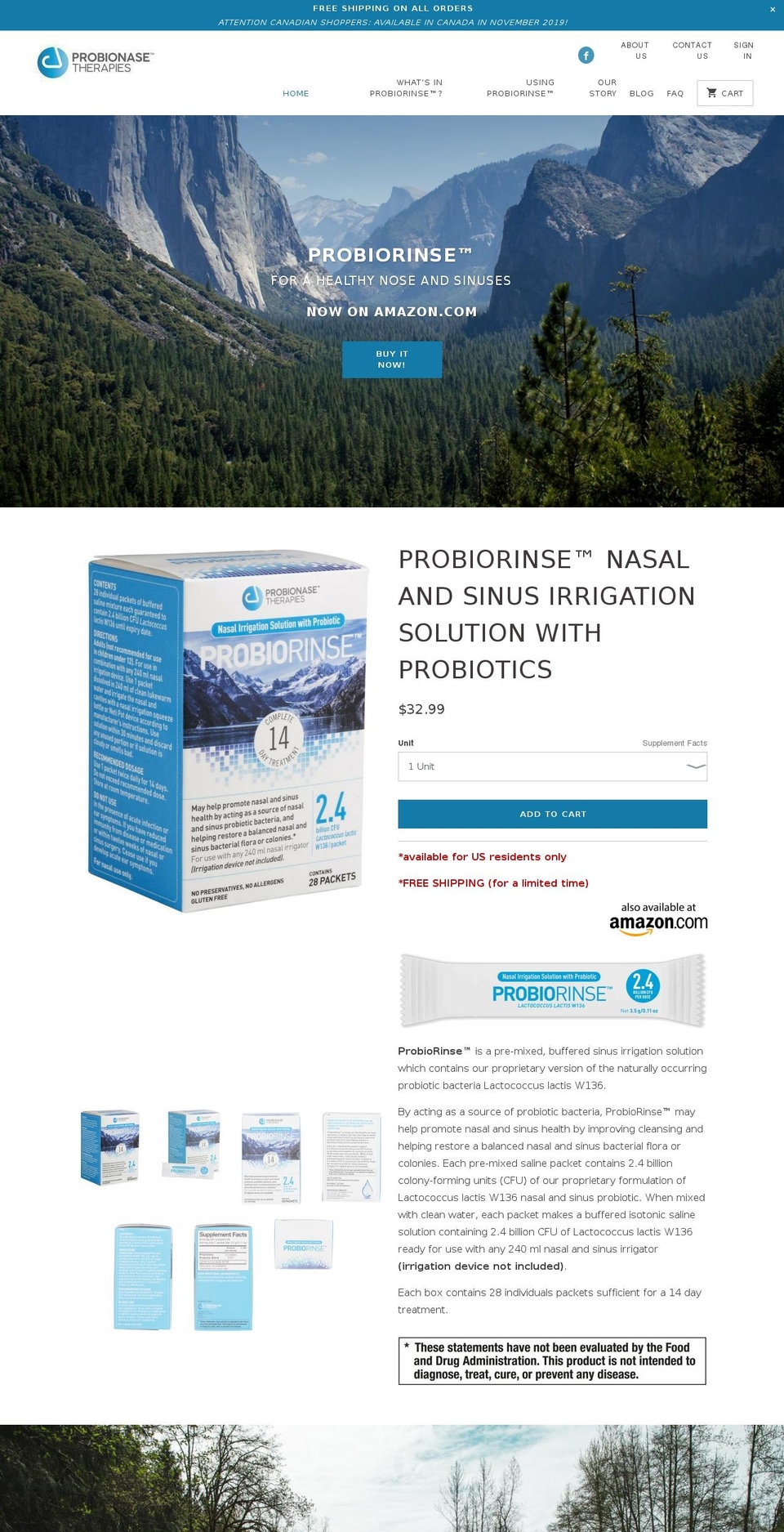 probiorinse.com shopify website screenshot