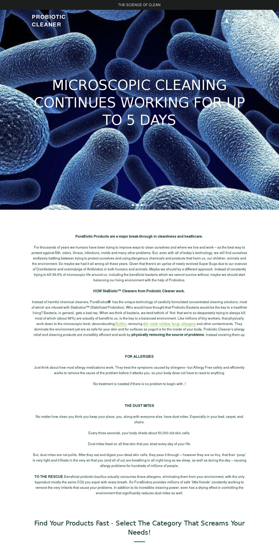 probioticcleaner.com shopify website screenshot