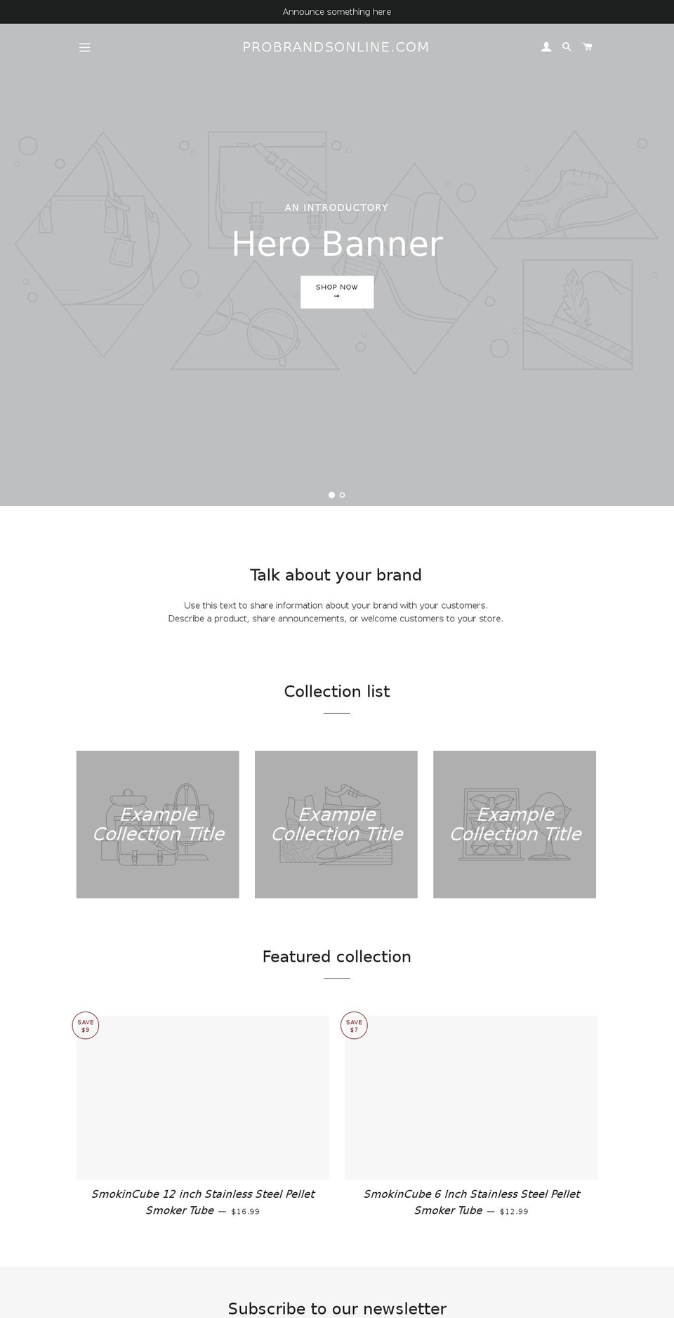probrandsonline.com — Shopify storefront screenshot
