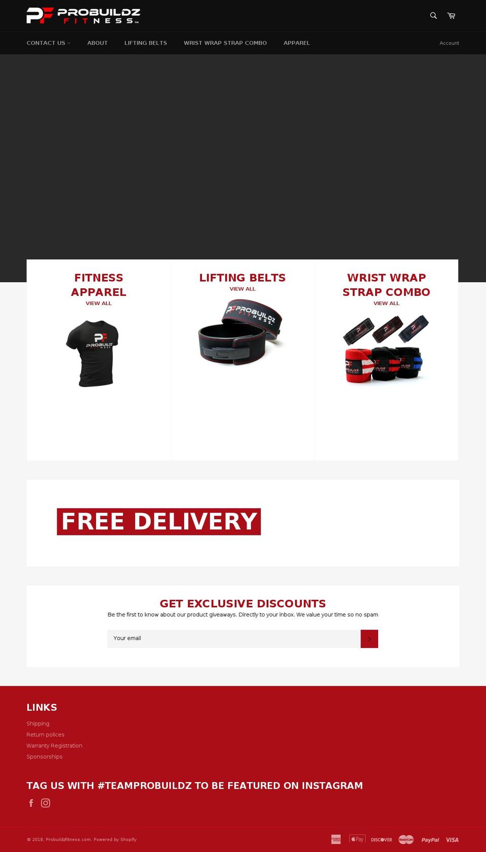 probuildzfitness.com — Shopify storefront screenshot