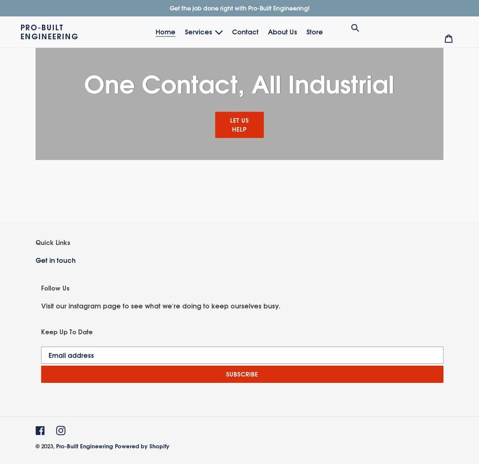 probuiltengineering.com.au shopify website screenshot