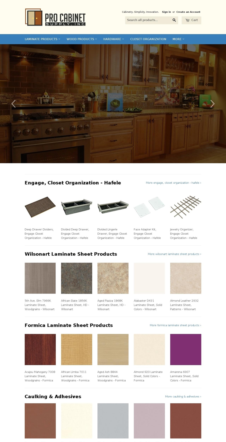 procabinetsupply.com shopify website screenshot