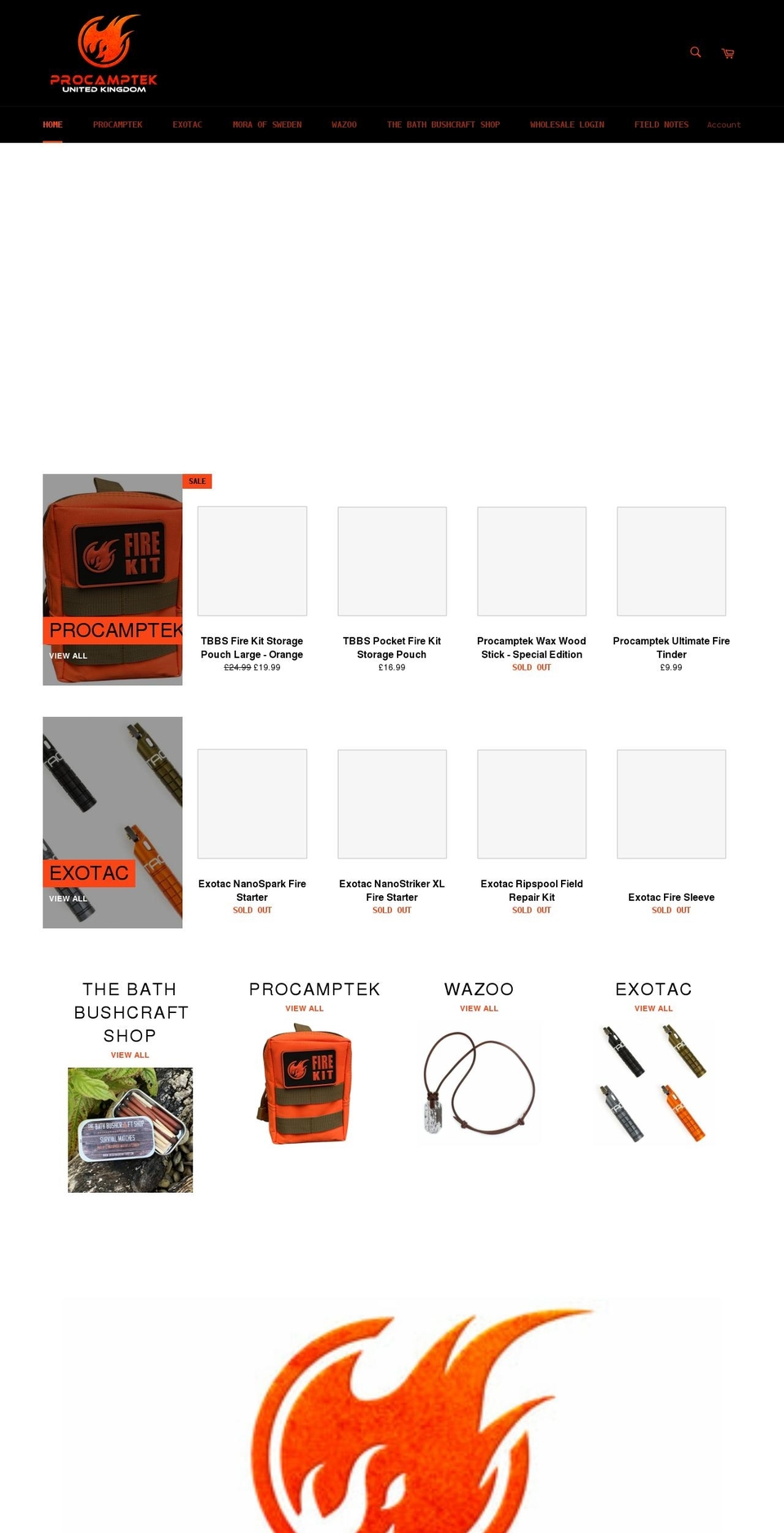 procamptek.co.uk shopify website screenshot
