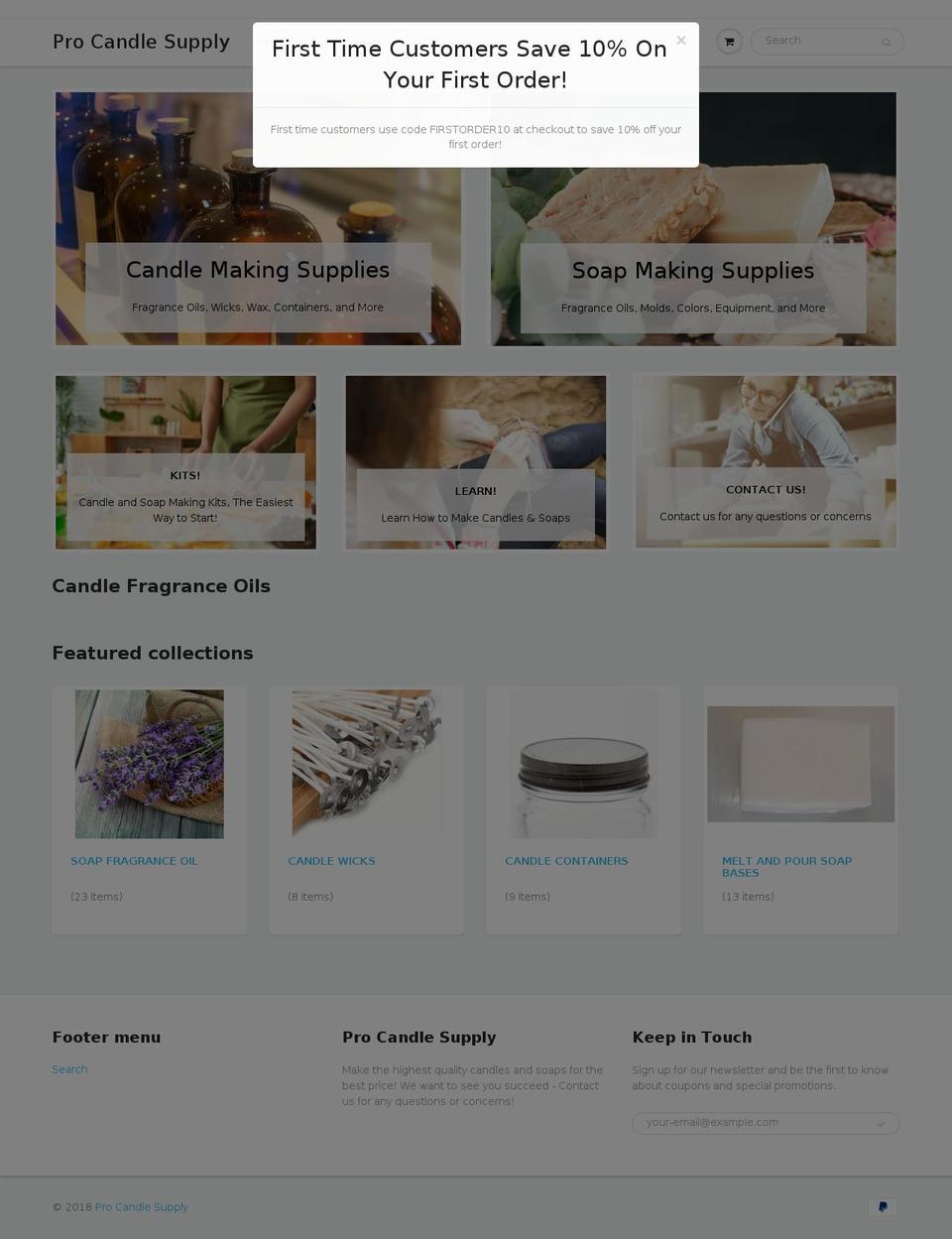 Showttme Shopify theme site example procandlesupply.com