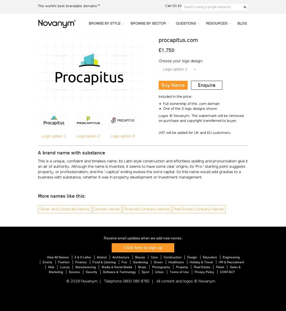 procapitus.com — Shopify storefront screenshot