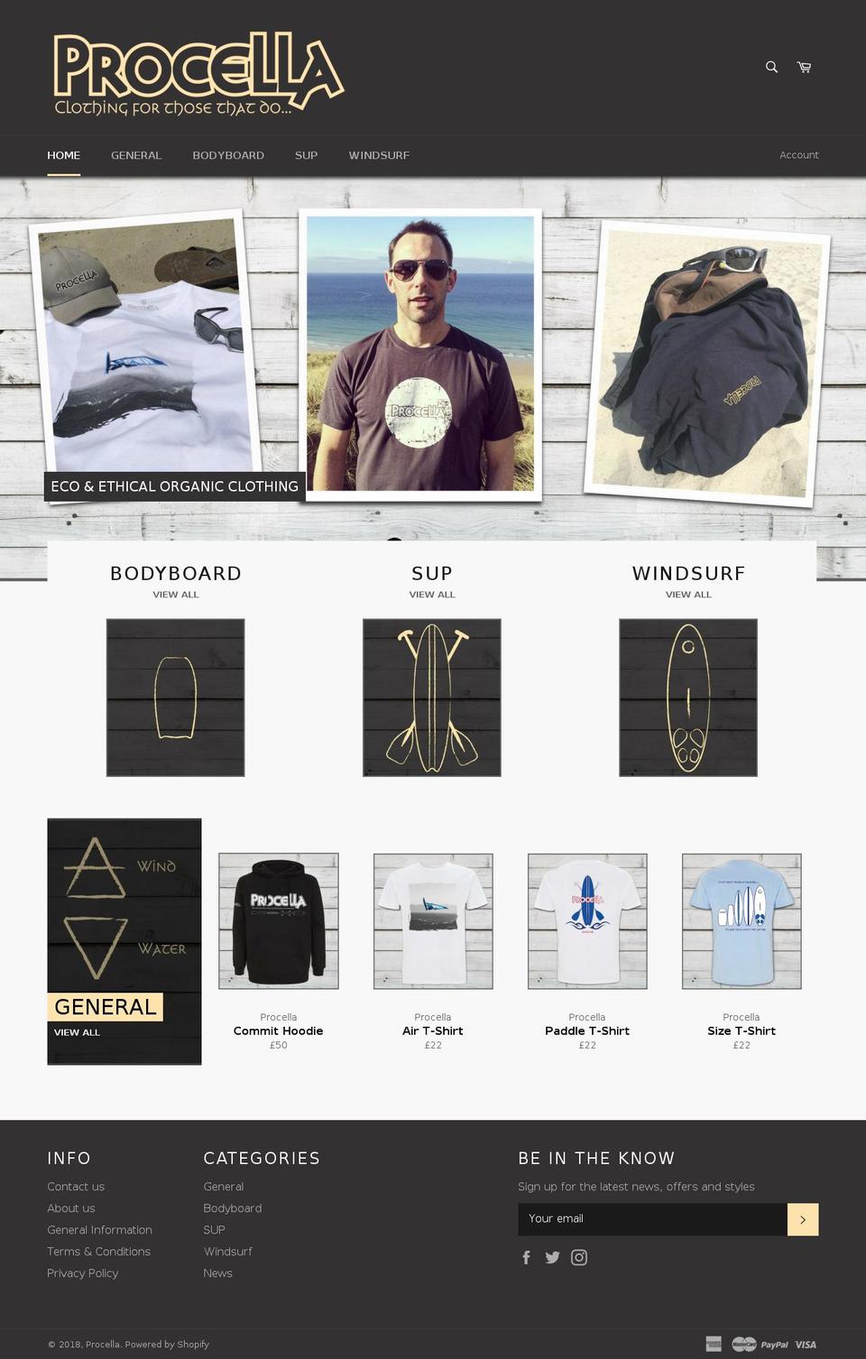 procella.co.uk shopify website screenshot