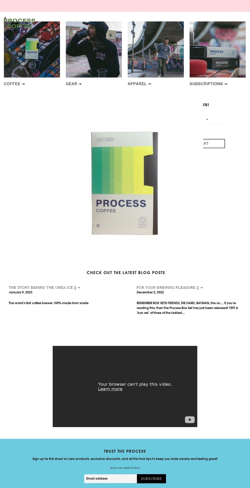 process.coffee shopify website screenshot