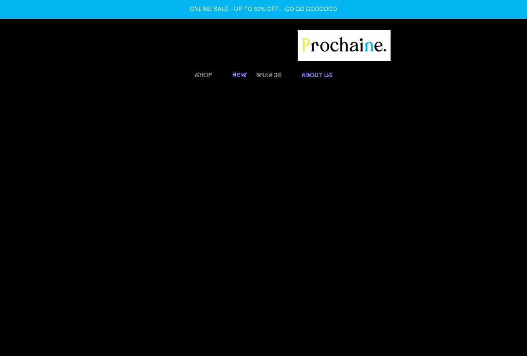 prochaine.co.uk shopify website screenshot