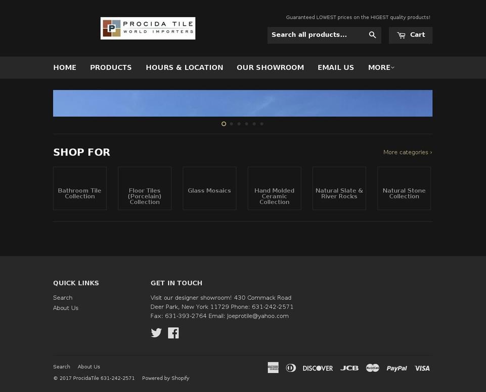 procidatile.com shopify website screenshot