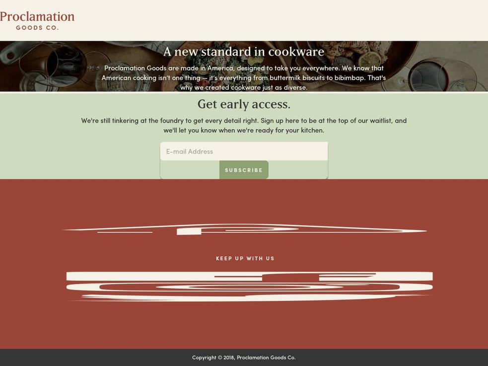 proclamationgoods.com — Shopify storefront screenshot