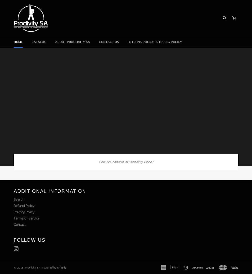 proclivitysa.com — Shopify storefront screenshot