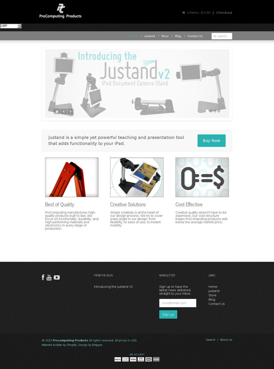 procomputingproducts.co.uk shopify website screenshot