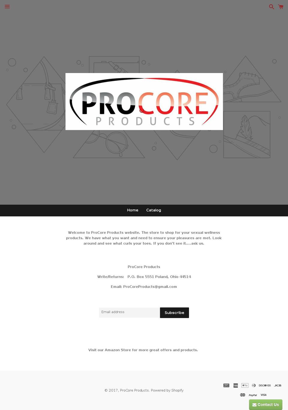 procoreproducts.com shopify website screenshot