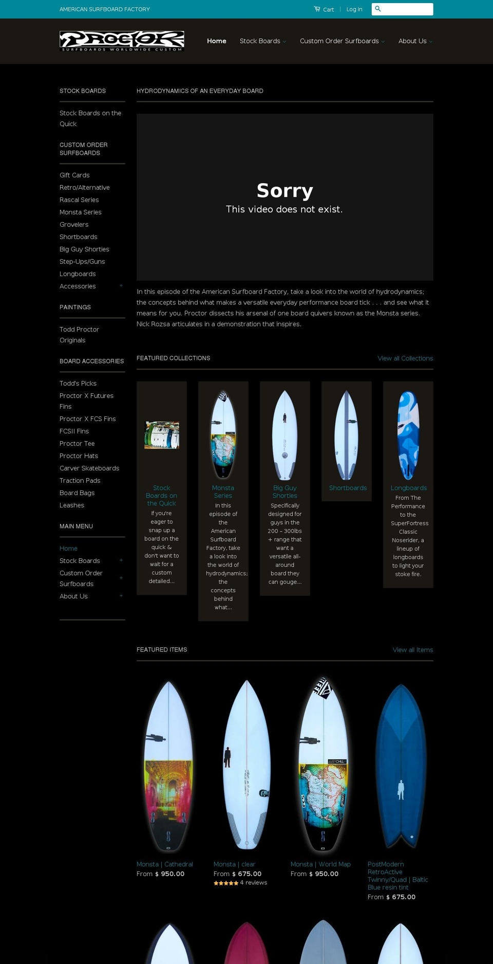 proctor-board-shop.com shopify website screenshot