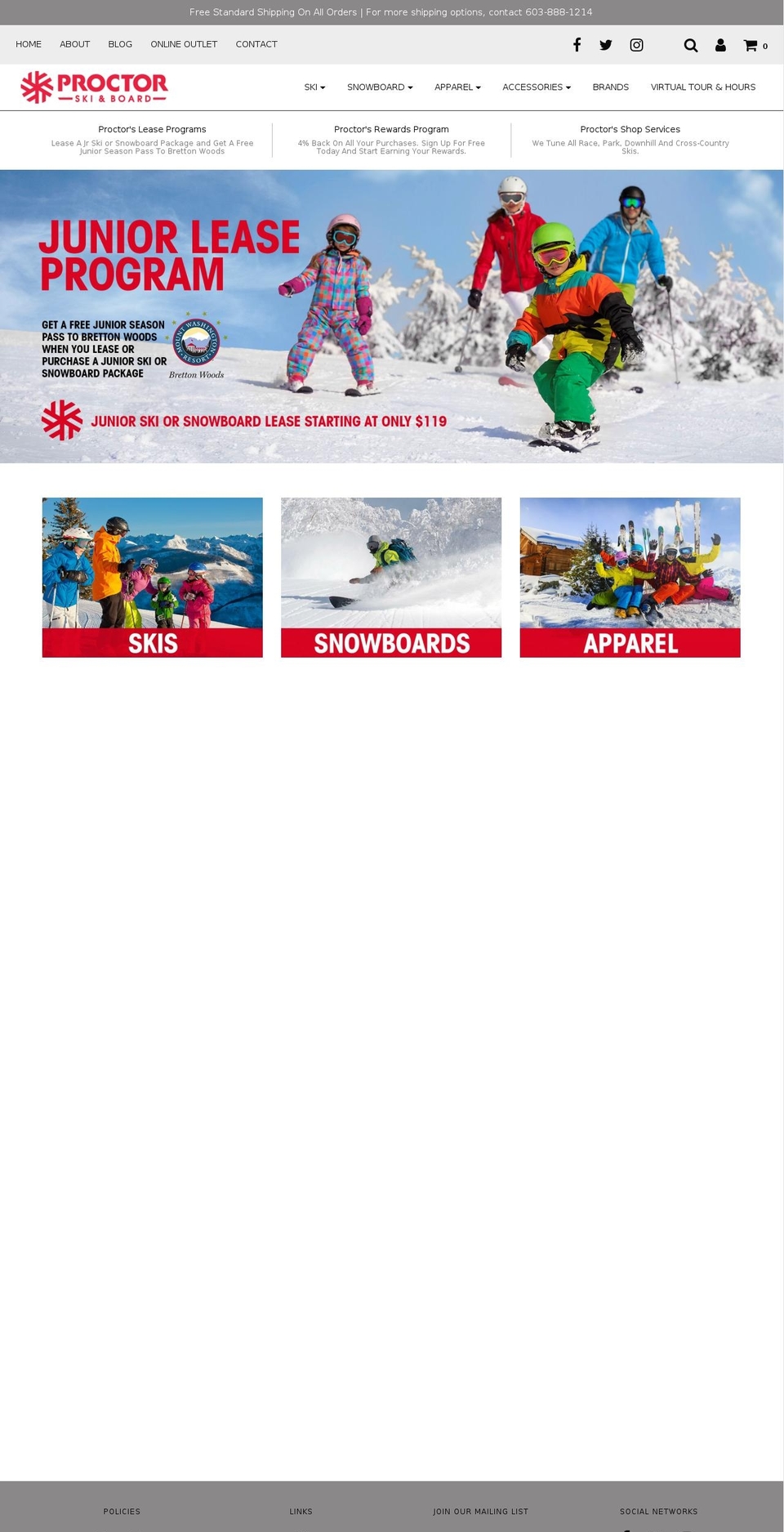 proctorboards.com — Shopify storefront screenshot