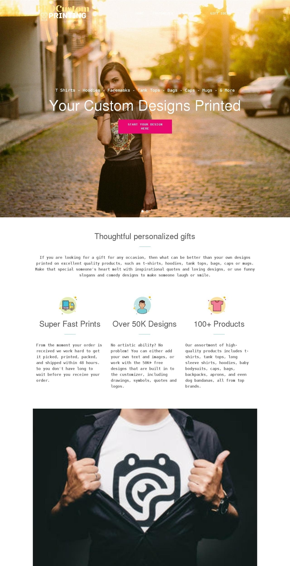 Print-theme Shopify theme site example procustomprinting.com