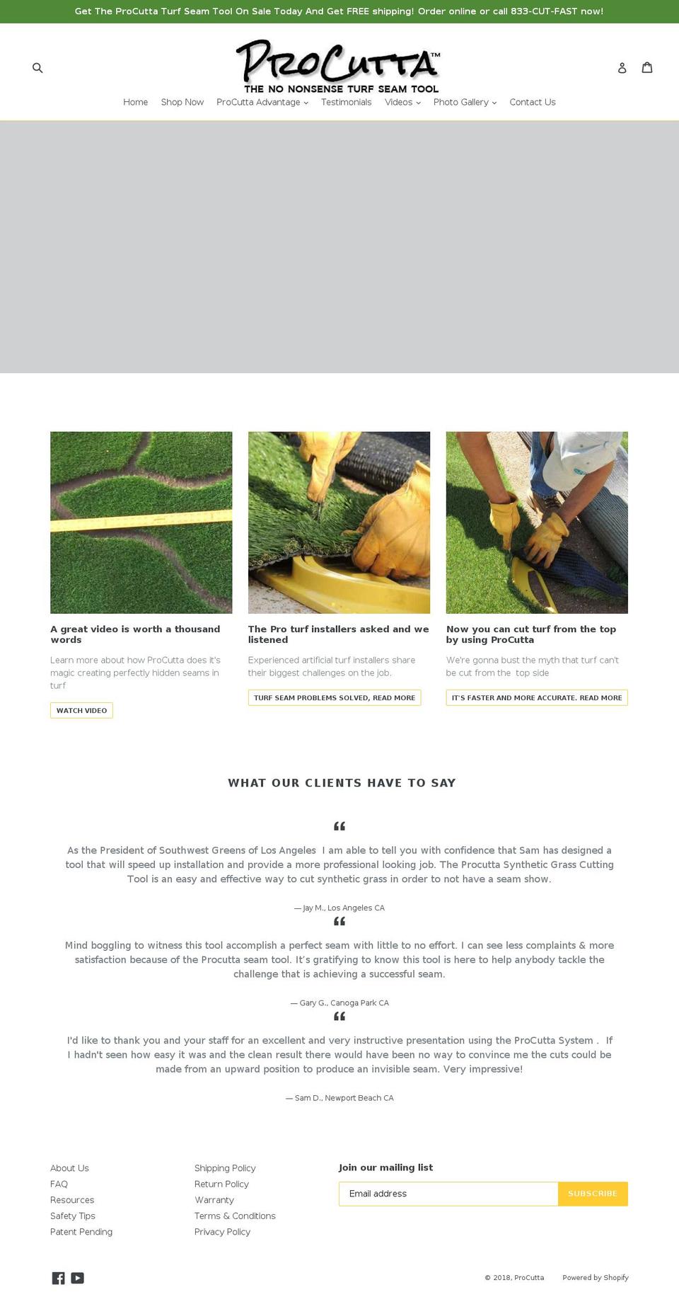 procutta.com — Shopify storefront screenshot