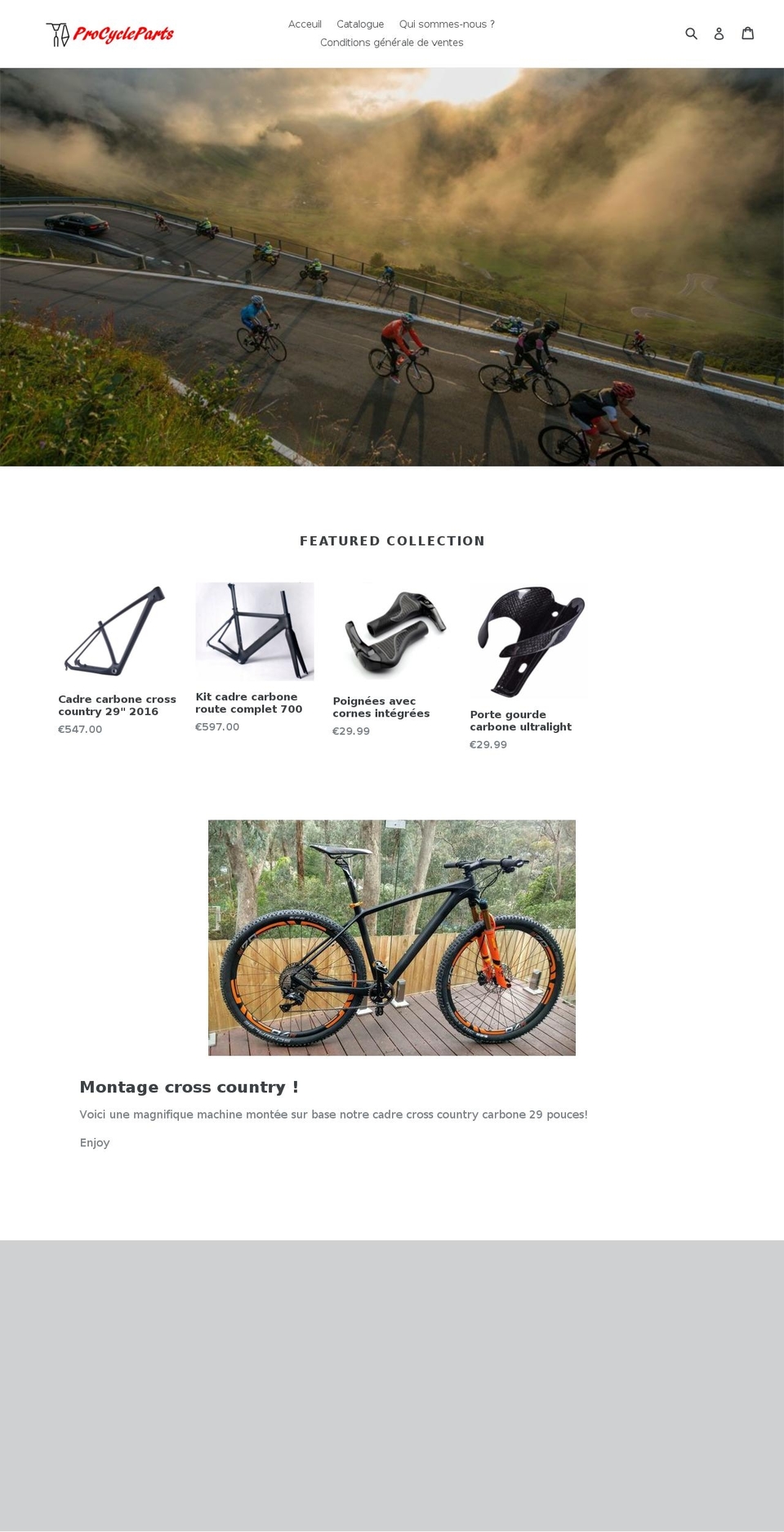 procycleparts.com shopify website screenshot