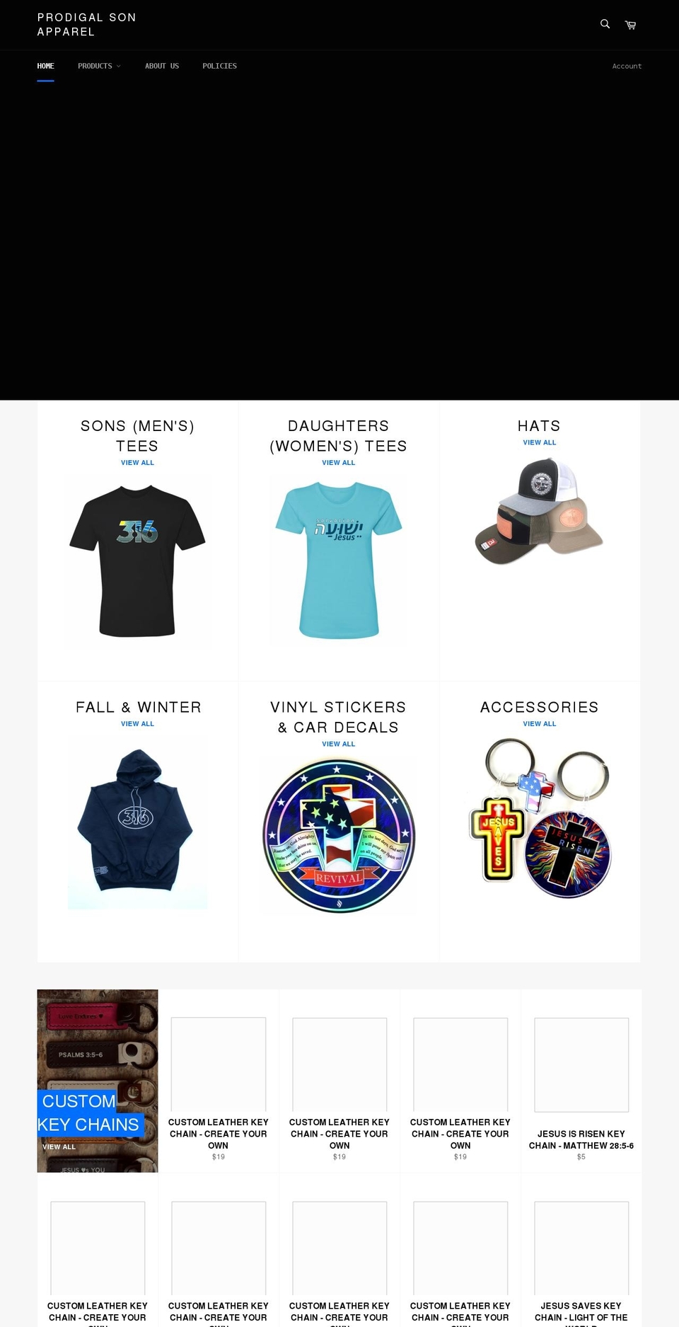 prodigalsonapparel.com shopify website screenshot