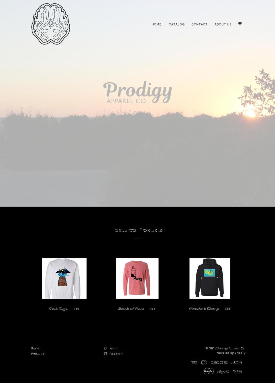 prodigyapparelco.com shopify website screenshot
