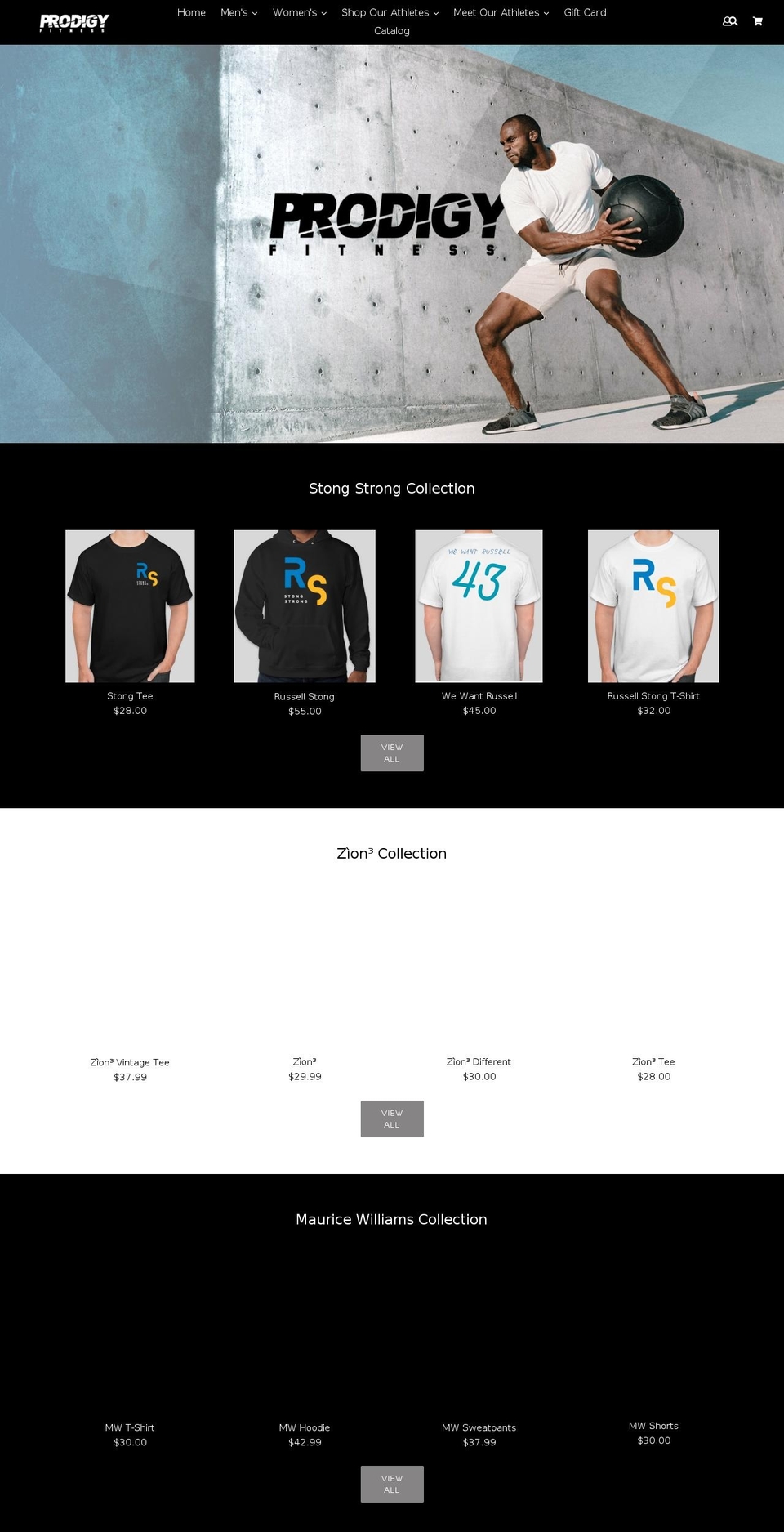 prodigyfitnessllc.com — Shopify storefront screenshot