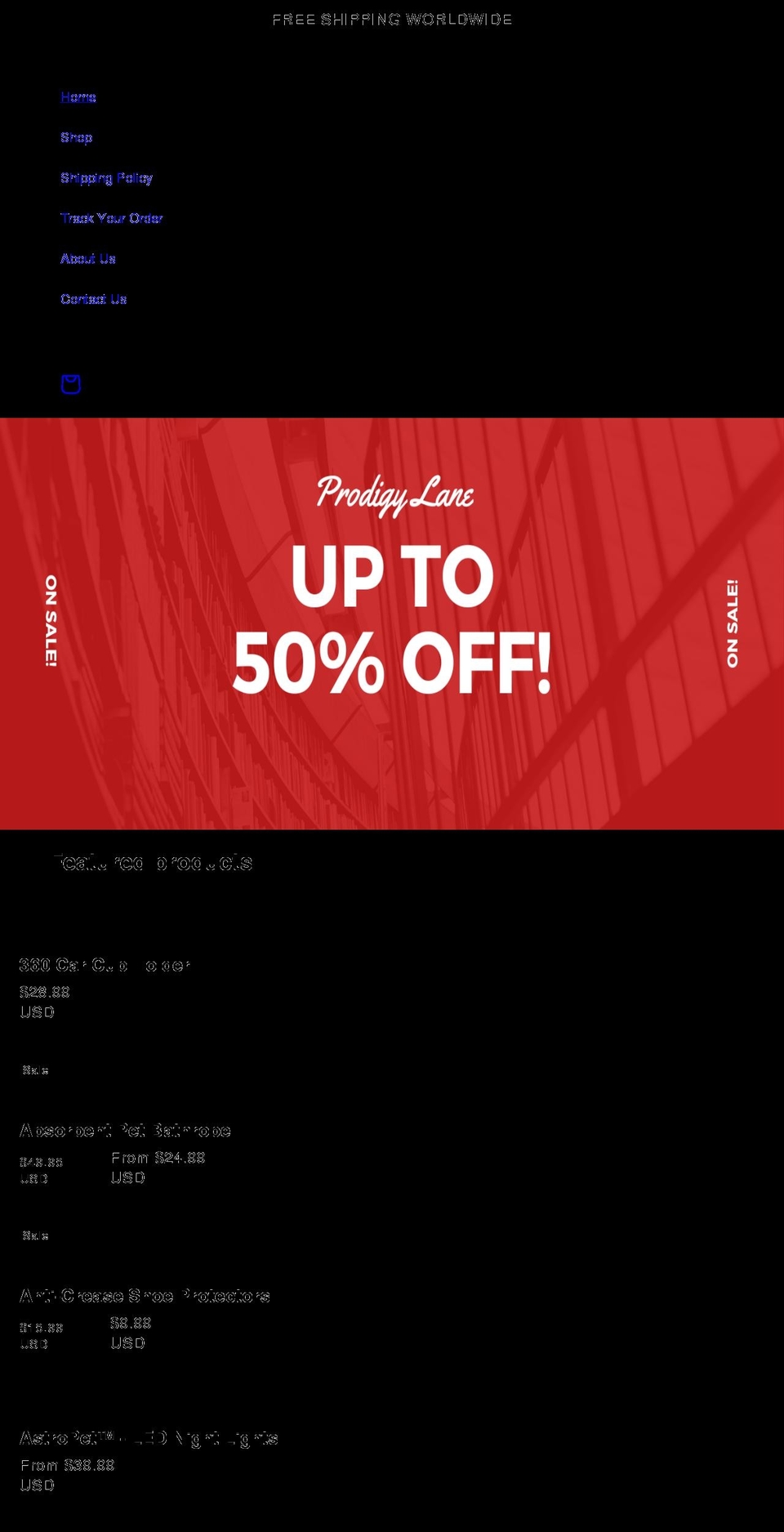 prodigylane.com shopify website screenshot