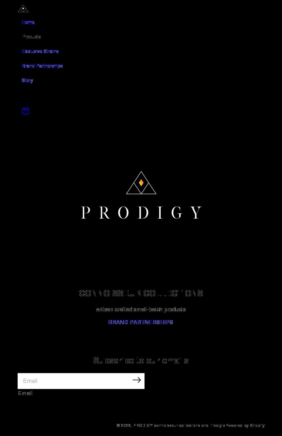 prodigyxxx.com shopify website screenshot