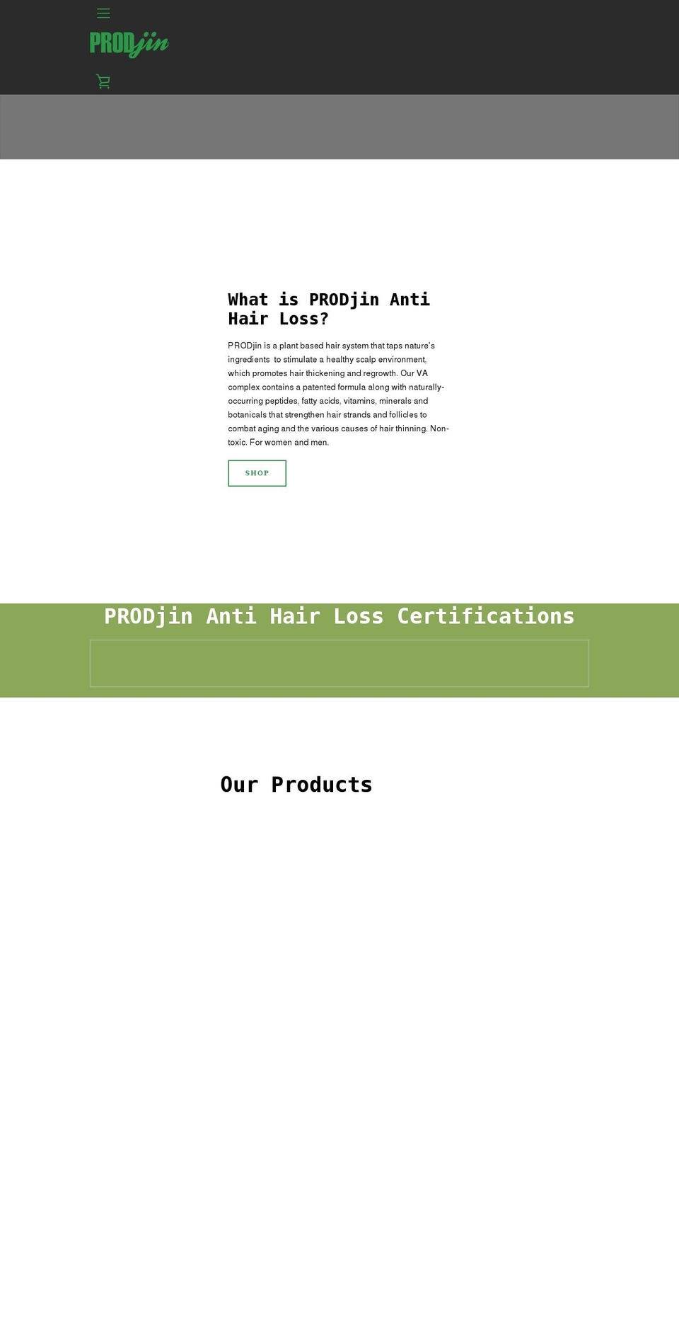 prodjin.com shopify website screenshot